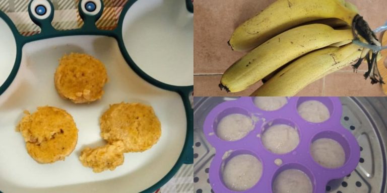 Apam Pisang Kukus Guna 3 Bahan, Idea Sarapan Untuk Bayi 7 Bulan Ke Atas