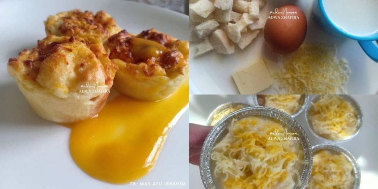 Muffin Puding Roti & Sos Mangga Untuk Bayi 8 Bulan, Bakar Guna Air Fryer Je