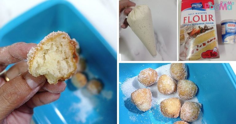 Tak Perlu Perap, Donut Ball 2 Bahan Ni Paling Pantas Nak Buat, Gebu Sungguh!
