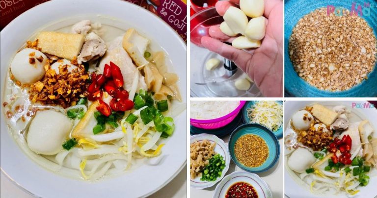 Resipi Kueteow Theng’, Sup Simple Menyengat Dengan Minyak Bawang Putih, Sumpah Sedap!
