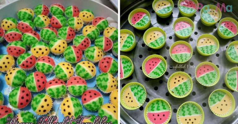 Cara Senang Buat Apam Polkadot Tembikai, Nak Buat Pun Senang, Comelnya!