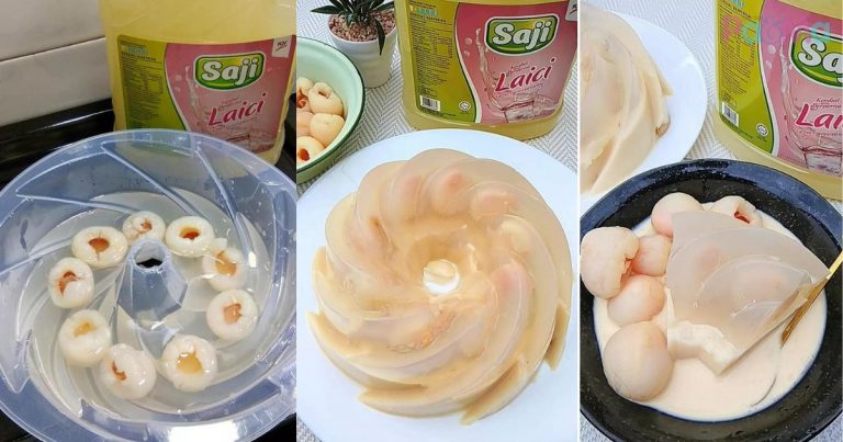 Resipi Puding Laici Berkuah, Mudah Sungguh Nak Buat, Layan Makan Sejuk-Sejuk!