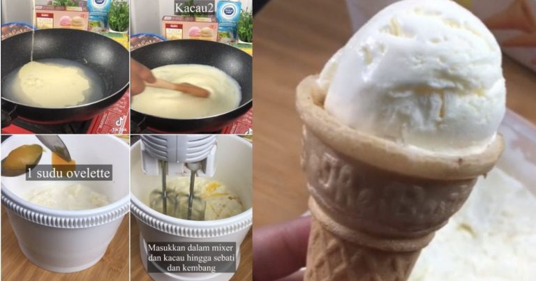 Aiskrim Vanila Homemade 5 Bahan. Sedap & Teksturnya Gebu, Confirm Anak Suka!