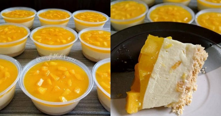 Resepi Mango Cheese Cake Versi Mini. Tak Perlu Bakar, Lebih Mudah!