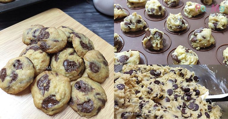 Resipi Biskut Coklat Chip Ala Famous Amos Paling Senang, Kacau Terus Bakar!