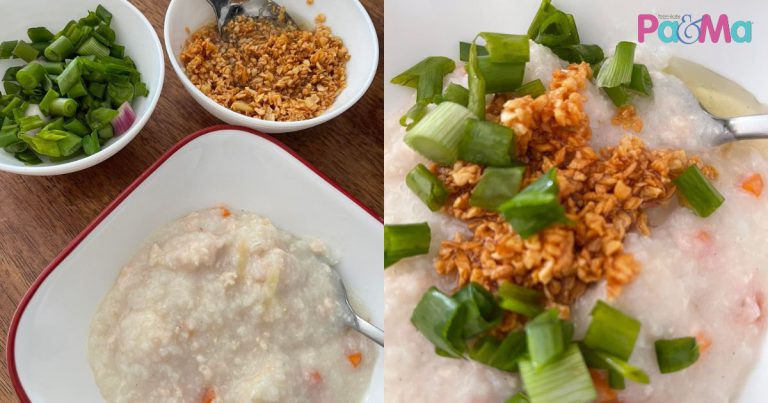 Resipi Bubur Ayam Chinese Style Dengan Minyak Bawang Putih, Booster Untuk Anak Demam!