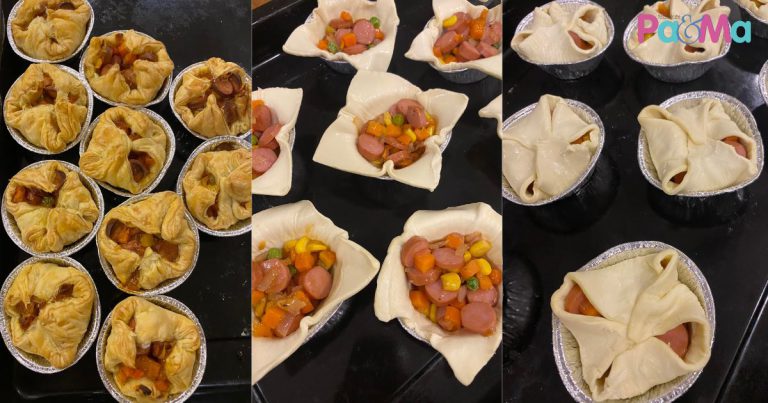 Resipi Mini Sausage Pot Pie, Bekal Sekolah Anak Paling Senang Nak Buat!