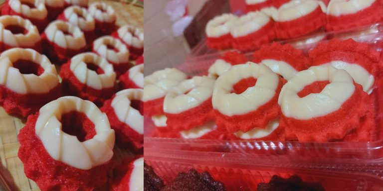 Resepi Mudah Apam Puteri Ayu Versi Red Velvet Cheese, Hanya Guna Sukatan Cawan