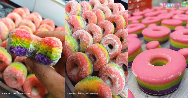 Resipi Donat Rainbow Viral, Biar Perap Lama-Lama, Baru Comel Kembangnya!