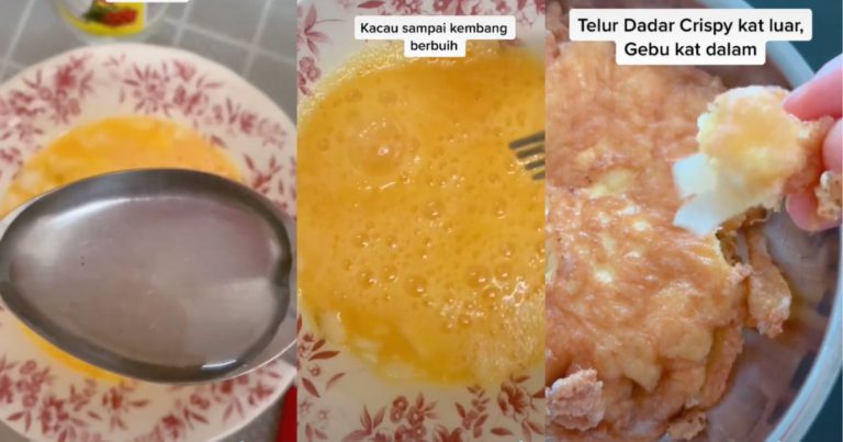 Rahsia Telur Dadar Crispy Macam Kat Kedai, Tambah Bahan Ni Je. Confirm Jadi!
