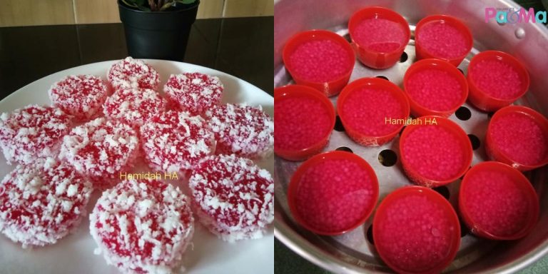 Resepi Kuih Sagu Versi Kukus Lebih Mudah! Tak Perlu Susah-Susah Kacau