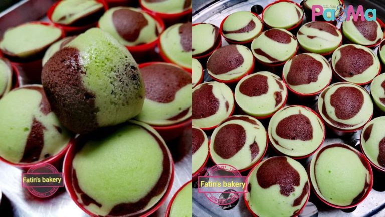 Resipi Pantas Apam Pandan Coklat Gebu Gebas, Kukus 10 Minit Saja Siap!