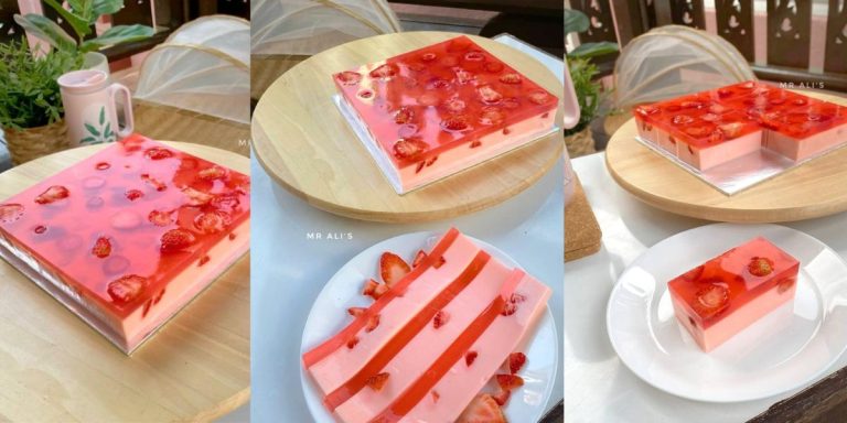 Cantiknya Puding Strawberry Ni, Ibu Berpantang Pun Boleh Makan!