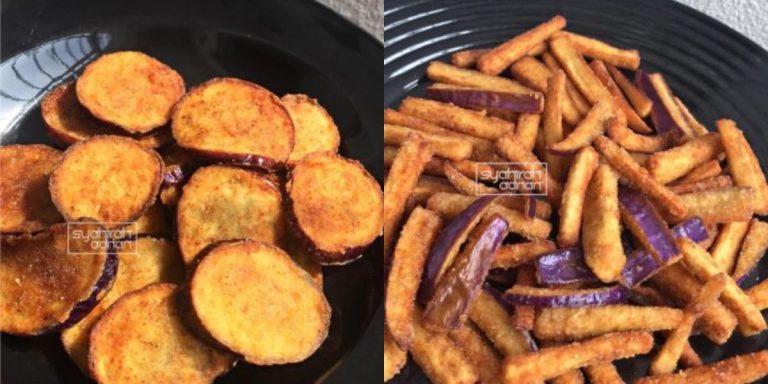 Resepi Kerepek Terung Rangup Untuk Kudapan Anak, Guna Tepung Bestari Je! Berebut Anak Makan