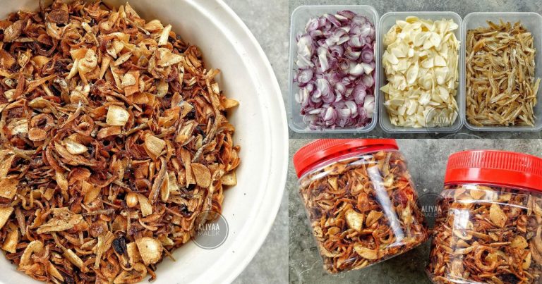 Resipi Kudapan Bawang & Ikan Bilis Waktu Pantang. Makan Dengan Nasi Atau Bubur, Memang Terangkat!