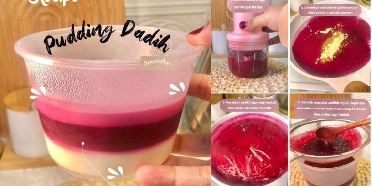 Puding Dadih Susu & Buah Naga, Resepi Simple Untuk Bayi Yang Dalam Fasa ‘Teething’