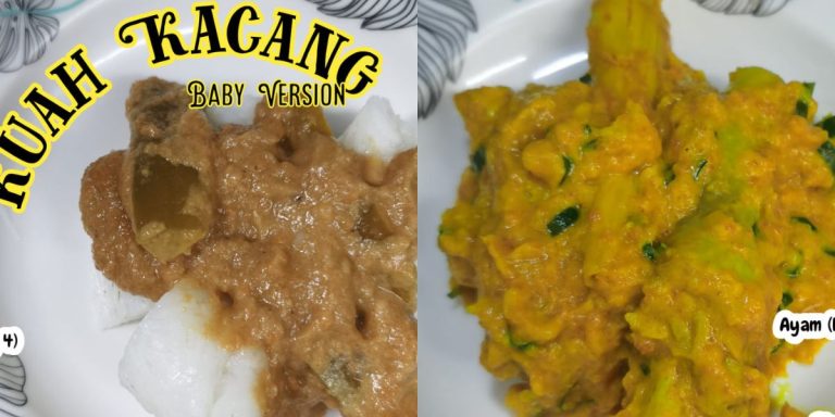 Resepi Rendang Ayam & Kuah Kacang Versi Bayi, Memang Sedap! Baby Pun Boleh Makan Makanan Raya