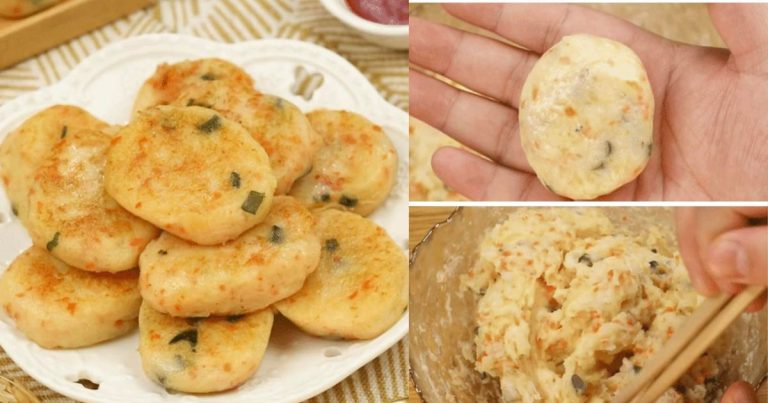 Kek Kentang & Udang, Snek Sesuai Bayi 10 Bulan Ke Atas. Mudah Nak Buat, Anak Pun Suka!