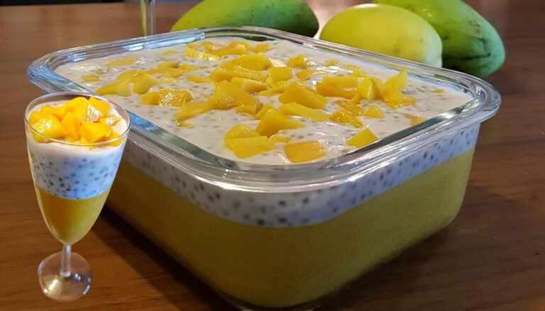 Puding Mangga Susu Bersama Chia Seed, Senang Sangat Nak Buat