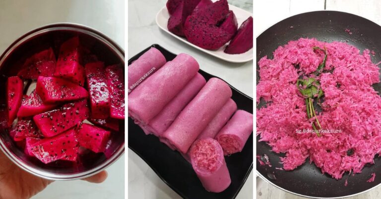 Kuih Ketayap Buah Naga, Warna ‘Purple’ Pancing Selera Anak Nak Makan
