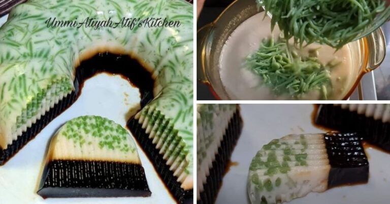 Resipi Puding Cendol, Lembut & Rasa Lemak Manis, Makan Sejuk-sejuk Memang Sedap