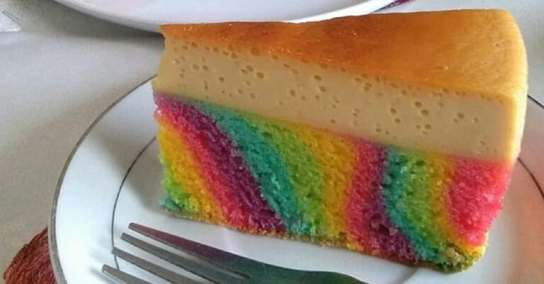 Tak Akan Pernah Jemu, Kek Karamel Pelangi Nikmatnya Bila Dimakan Sejuk!
