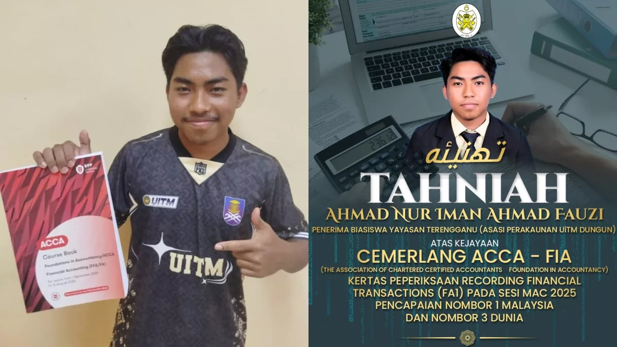 Anak Jati Terengganu Banggakan Malaysia, Raih No. 3 Dunia Untuk Peperiksaan ACCA!