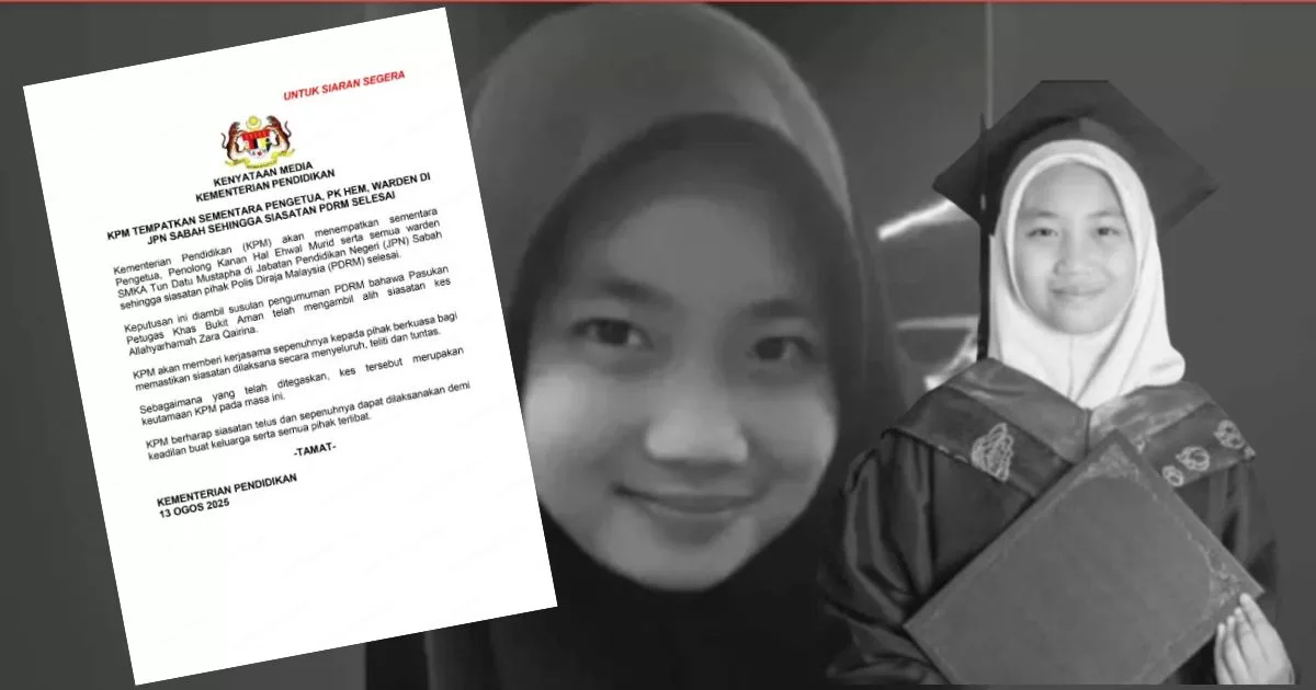 Terkini Kes Zara! Pengetua, Penolong Kanan HEM & Warden Asrama Ditempatkan Sementara Di JPN Sabah!