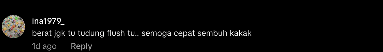 Anak MUA Bellaz Patah Jari Kaki Ditimpa Penutup Flush Tandas