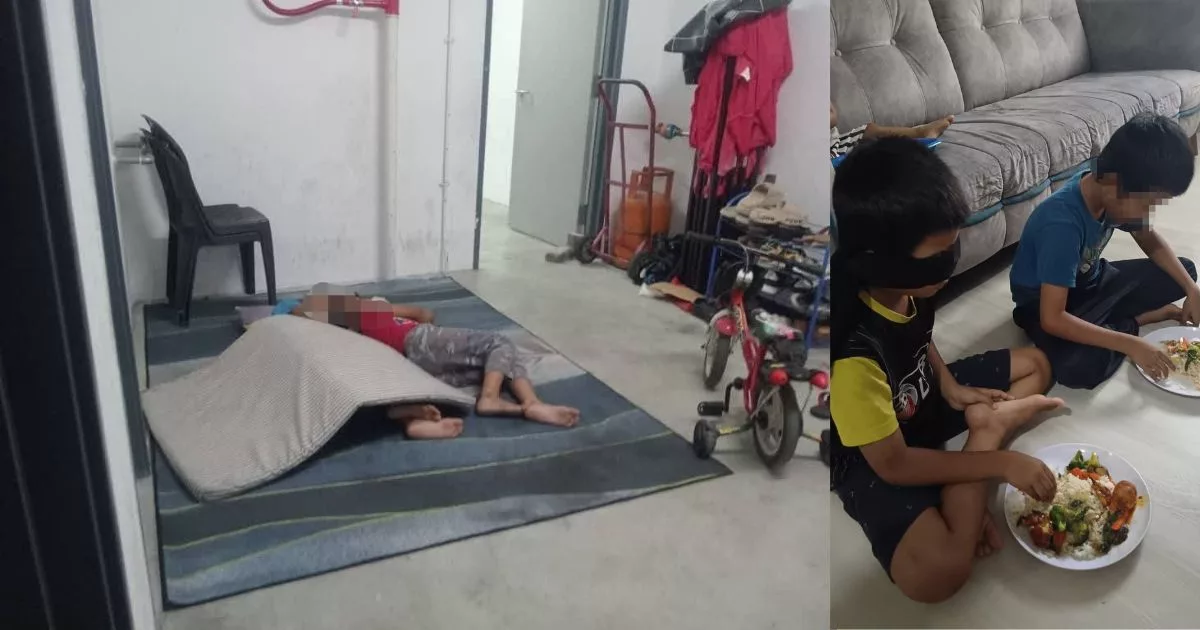 Disangka Hidup Bahagia Bersama Bapa, Rupa-rupanya Anak Kembar Dipaksa Tidur di Kaki Lima Flat