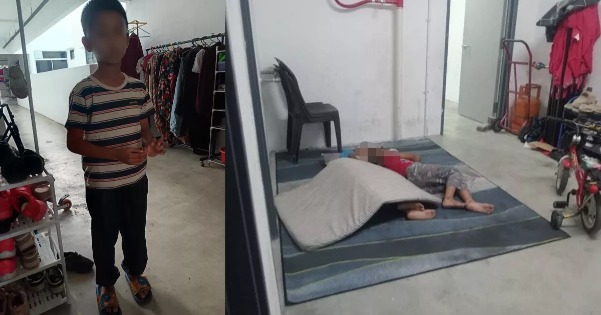 Disangka Hidup Bahagia Bersama Bapa, Rupa-rupanya Anak Kembar Dipaksa Tidur di Kaki Lima Flat