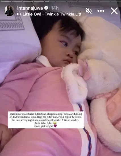Intan Najuwa Didik Lunara ‘Sleep Training’ Sejak 3 Bulan – Tak Ajar Dukung Atau Dodoi Lama