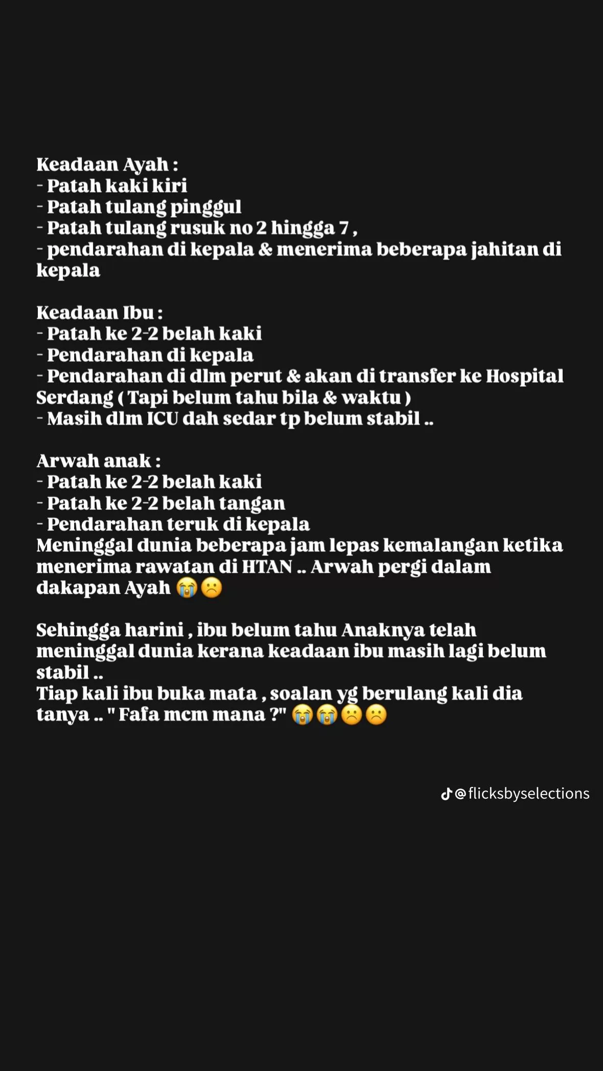 Anak 3 Tahun 'Pergi' Dalam Dakapan Bapa, Ibu Masih Di ICU, Keluarga Mohon Saksi Bantu Siasatan 6 Anak 3 Tahun ‘Pergi’ Dalam Dakapan Bapa, Ibu Masih Di ICU, Keluarga Mohon Saksi Bantu Siasatan