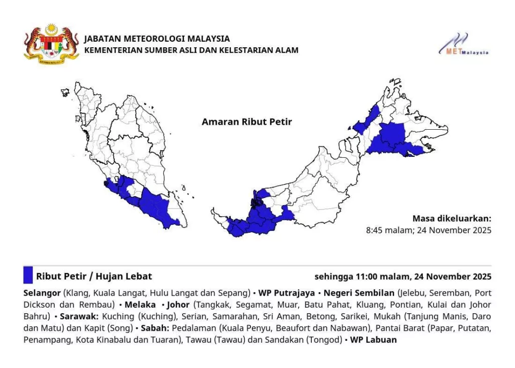 Amaran Ribut Petir: Ibu Ayah Di 8 Negeri Tolong Peka Malam Ini! Amaran MET Malaysia 10 Amaran Ribut Petir: Ibu Ayah Di 8 Negeri Tolong Peka Malam Ini! Amaran MET Malaysia