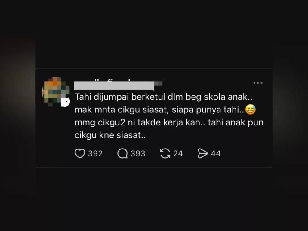 Najis Dalam Beg Murid: Kes Pelik Cetus Kebimbangan Ibu Ayah