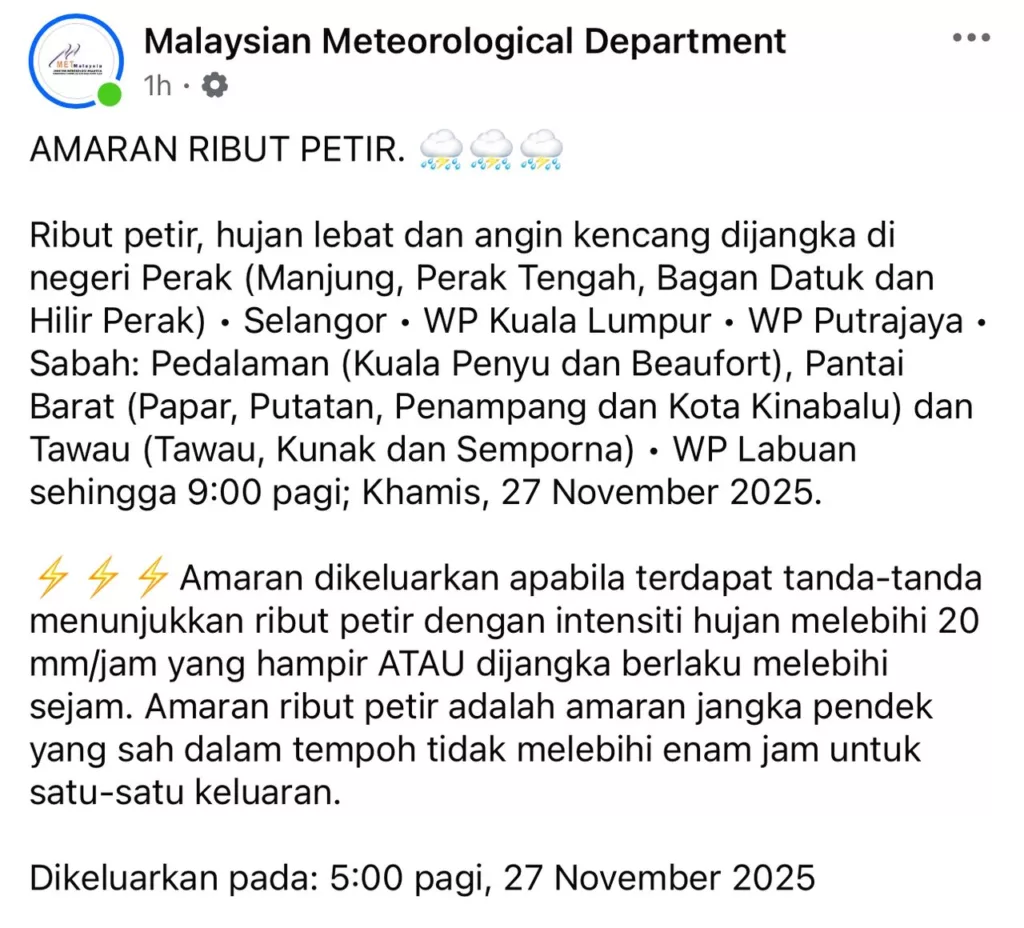 Ribut Tropika: Amaran Penting & Tip Keselamatan Keluarga Yang Wajib Ibu Ayah Tahu