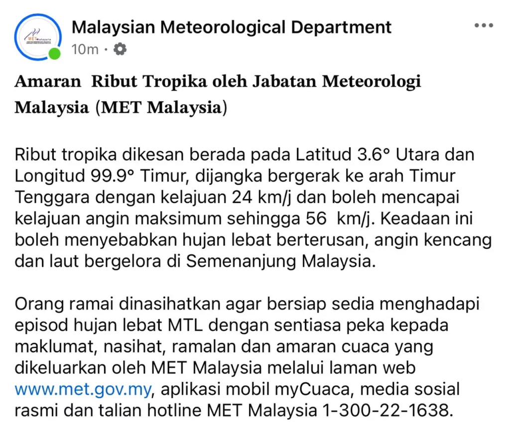 Ribut Tropika: Amaran Penting & Tip Keselamatan Keluarga Yang Wajib Ibu Ayah Tahu
