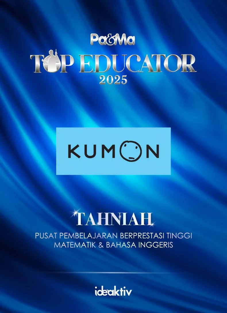 KUMON Dinobatkan Sebagai Pusat Pembelajaran Berprestasi Tinggi Matematik & Bahasa Inggeris Untuk Top Educator Pa&Ma 2025