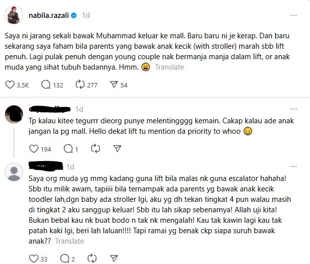 Isu Lif Pusat Beli-Belah: Luahan Nabila Razali Undang Sokongan Ramai Ibu Bapa 8 Isu Lif Pusat Beli-Belah: Luahan Nabila Razali Undang Sokongan Ramai Ibu Bapa