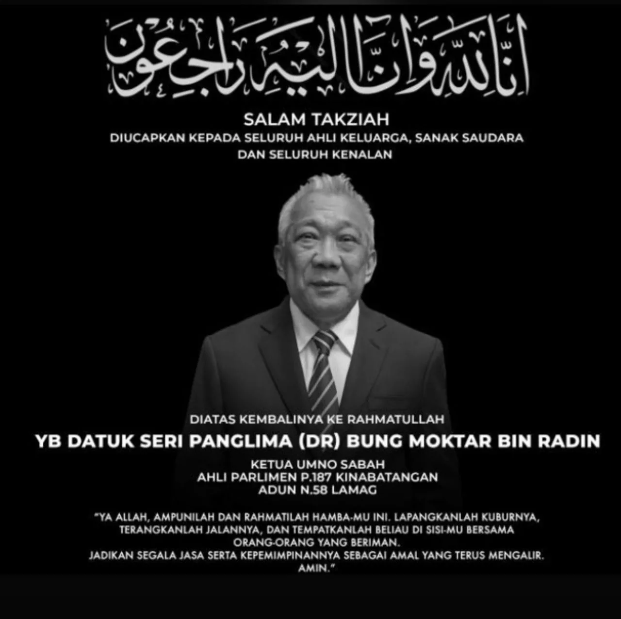 Bung Moktar Meninggal Dunia: Pemergian Tokoh Politik Sabah Yang Dikenang Ramai