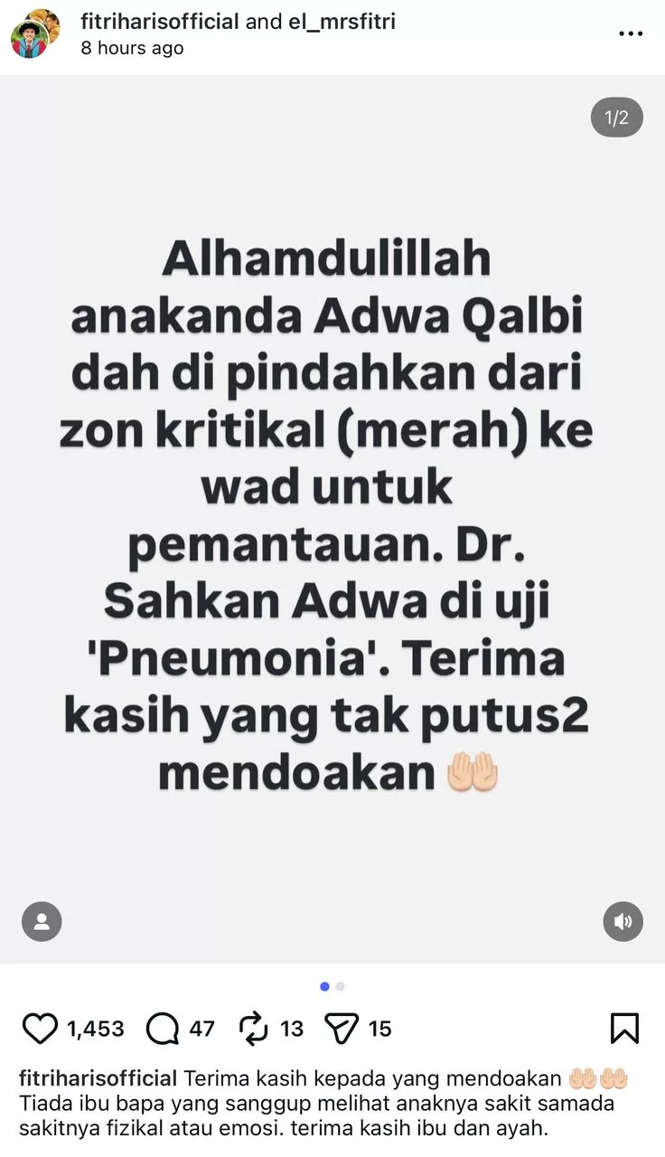 Anak Dr Haris Fitri (UNIC) Kembali Stabil Lepas Dirawat Di Zon Kritikal , Doa & Harapan Seorang Ayah 7 Anak Dr Haris Fitri (UNIC) Kembali Stabil Lepas Dirawat Di Zon Kritikal , Doa & Harapan Seorang Ayah
