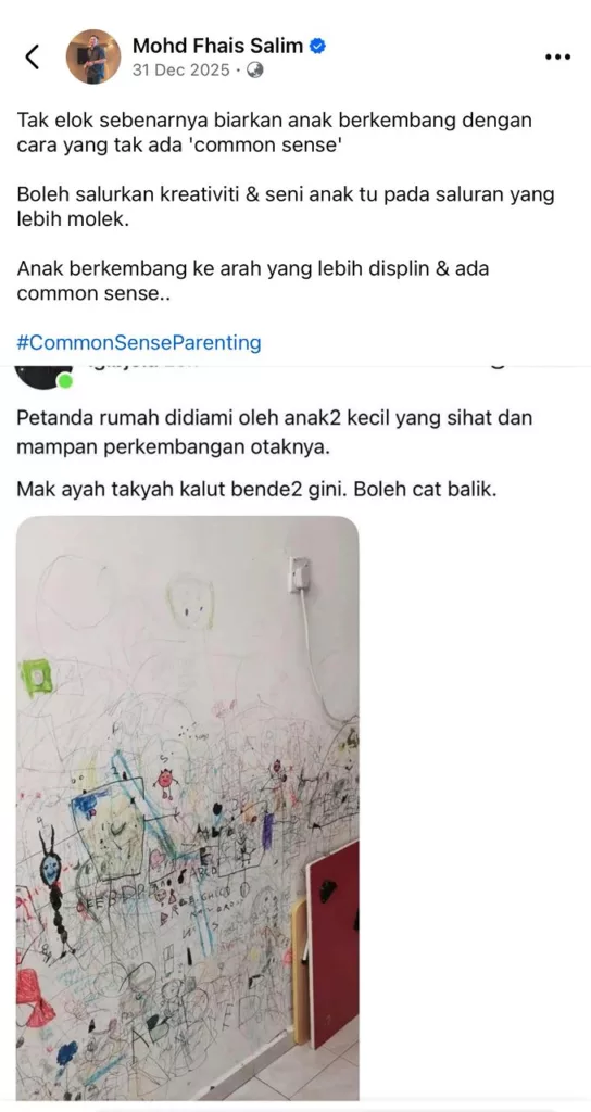 Isu Anak Conteng Dinding, Tak Ada ‘Common Sense’? – Ini Nasihat Coach Parenting