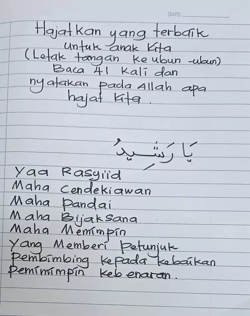 Jangan Tinggal Doa Ni, Baca Setiap Hari, Buat Anak Terang Hati, Cerdik & Kuat Semangat Untuk Belajar