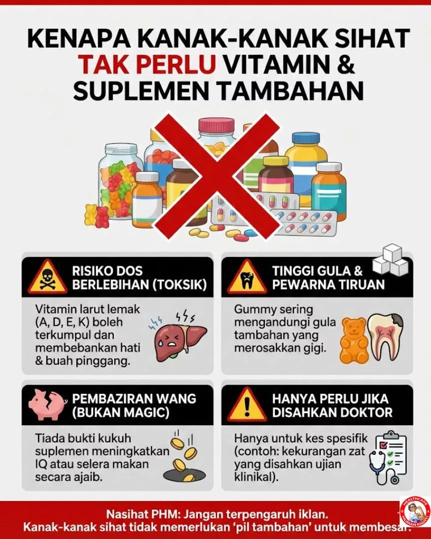 Rupanya Ini Sebab Vitamin Kanak-Kanak Tidak Diperlukan Jika Anak Sihat