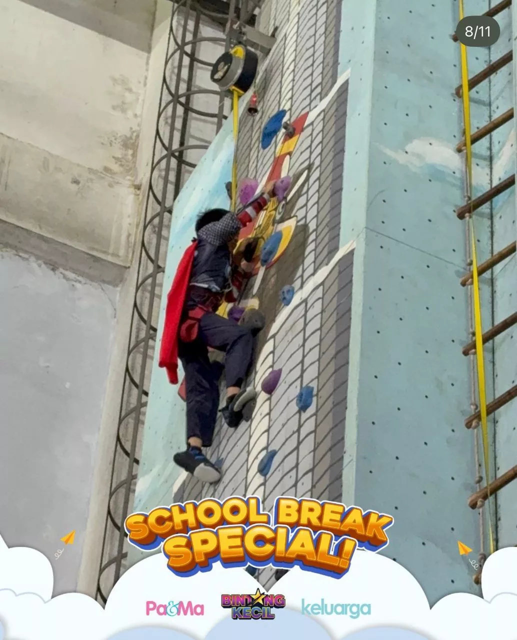 ‘Wall Climbing’ Cetus Keberanian Anak, Program Cuti Sekolah Pa&Ma & Bintang Kecil Realisasi Matlamat