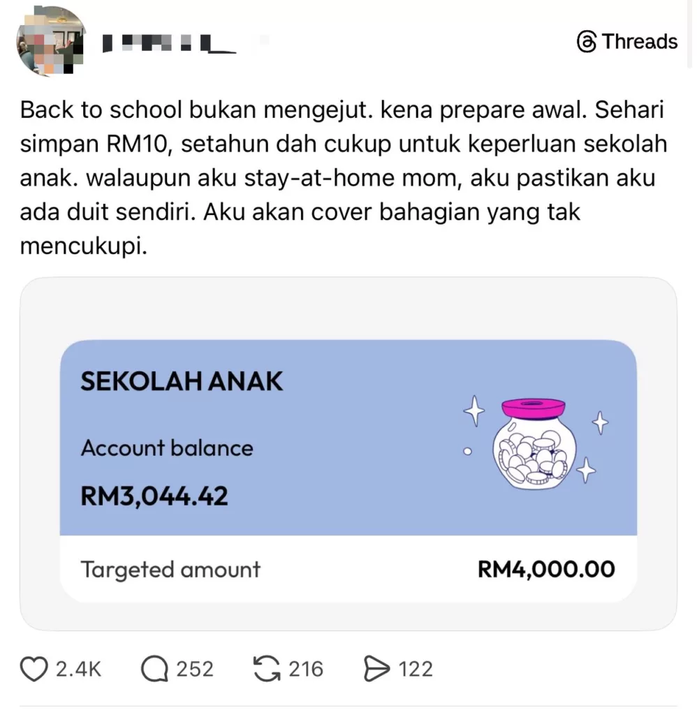 Ibu Simpan RM10 Sehari Setahun Bajet Belanja Sekolah Anak, Cara Bijak Yang Buat Ramai Tersentuh