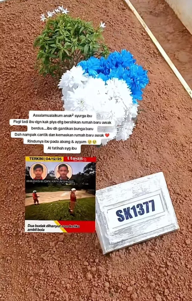 “Hari Ini Genap 6 Minggu Pemergian Buah Hati Ibu Khalish & Kayyum…” Meruntun Jiwa Luahan Ibu Kehilangan Dua Anak Serentak Dalam Arus Deras