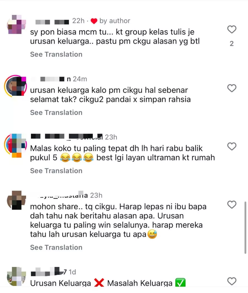 Cikgu Dedah Alasan Anak Tidak Hadir Sekolah Yang Betul, Ramai Ibu Bapa Terkejut “Urusan Keluarga” Tak Boleh Main Letak