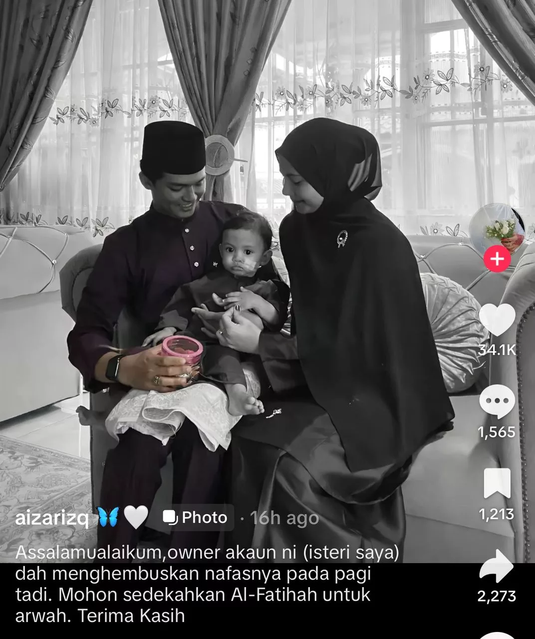 “Rindu Ini Tiada Ubat”. Kisah Pilu Suami Kehilangan Isteri & Anak Buat Ramai Tersentuh