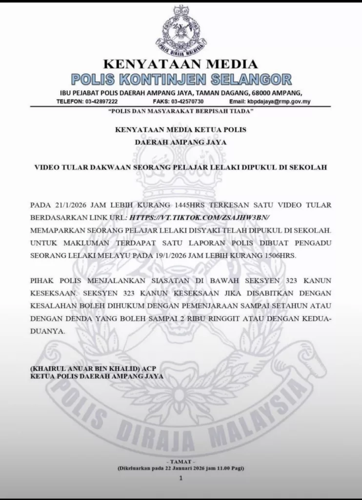 “Kita Tuntut Setiap Darah Yang Keluar Anakku”, Bapa Luah Kecewa Anak Ditampar Rakan Sekolah Hingga Berdarah